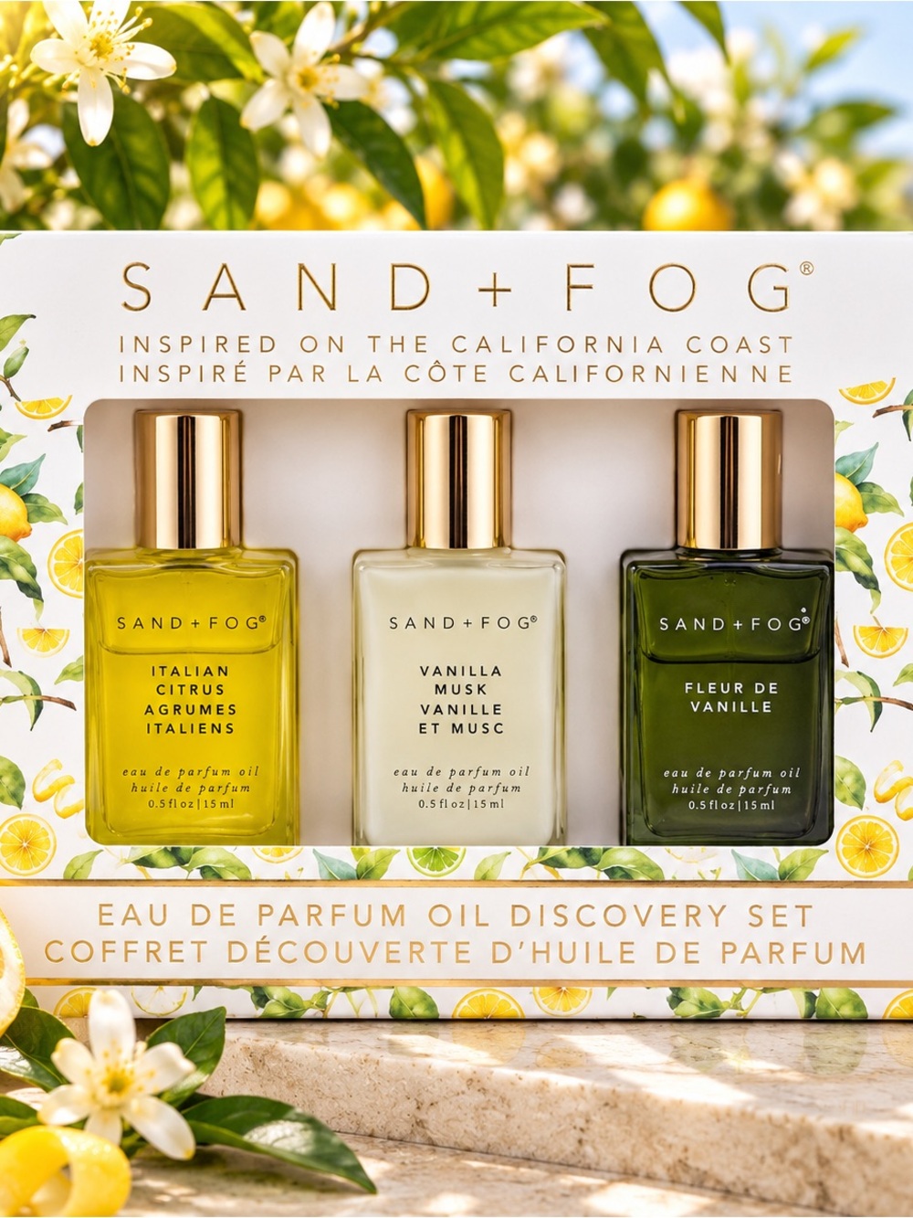 SAND + FOG Eau de Parfum Oil Discovery Set – 3 × 15 mL 🍋🤍